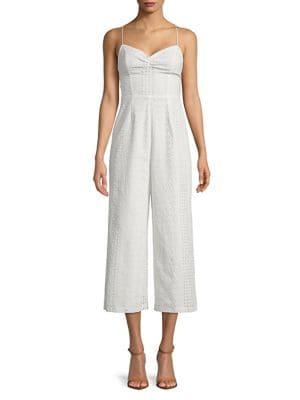 Astr The Label Sleeveless Lace-up Cotton Jumpsuit