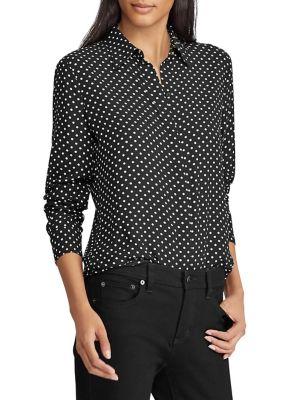 Lauren Ralph Lauren Relaxed-fit Dot-print Button-down Shirt