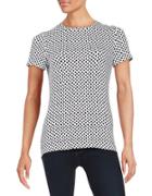 Lord & Taylor Petite Patterned Stretch Cotton Tee
