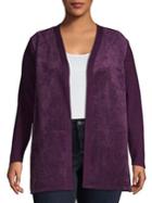 Calvin Klein Plus Front Suede Ribbed Cardigan