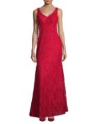 Xscape Double-v Lace Flare Gown
