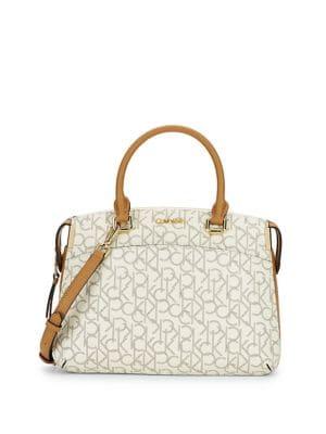 Calvin Klein Monogram Leather Crossbody Satchel