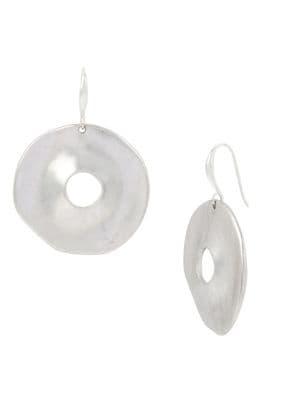 Robert Lee Morris Collection Silvertone Disc Drop Earrings