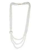 Kenneth Jay Lane White Faux Pearl Multi-strands Necklace