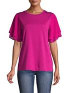 Michael Michael Kors Flutter-sleeve Cotton Blend Top