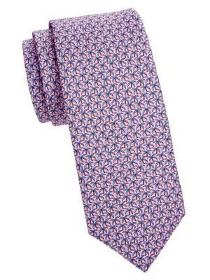 Brooks Brothers Red Fleece Palm-print Silk Tie