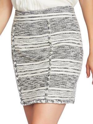 1.state Textured Fringe Mini Skirt