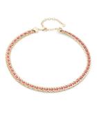 R.j. Graziano Leather Woven Collar Necklace