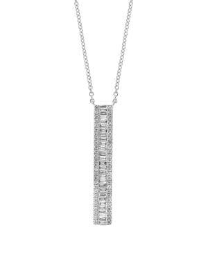Effy Diamond And 14k White Gold Bar Necklace