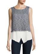Design Lab Lord & Taylor Contrast Knit Top