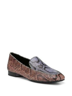 Donald J Pliner Honey Python Leather Loafers