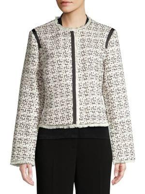 Ellen Tracy Fringed Textured Jacket