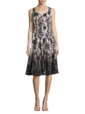 Gabby Skye Plus Sweetheart Fit-and-flare Printed Dress
