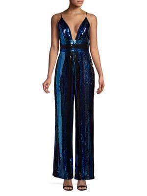 Wayf Stripe Sequined Jumpsuit