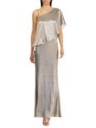 Lauren Ralph Lauren Ruffled-overlay Metallic Column Gown