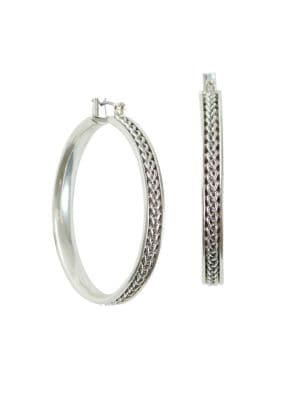 Lucky Brand Milagro Indigo Ranch Herringbone Hoop Earrings