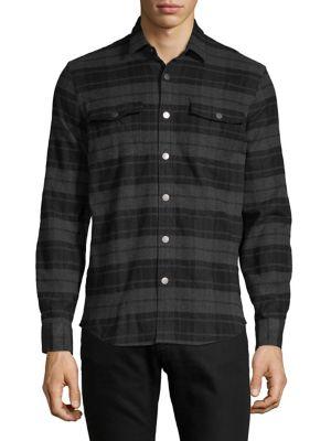 Black Brown Classic Plaid Button-down Shirt