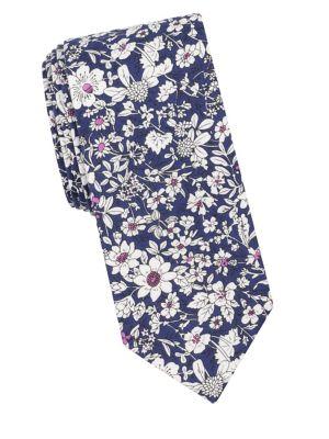 Tallia Orange Enfield Floral Cotton Tie