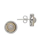 Lord & Taylor 0.20k Diamond, Sterling Silver And 14k Yellow Gold Stud Earrings