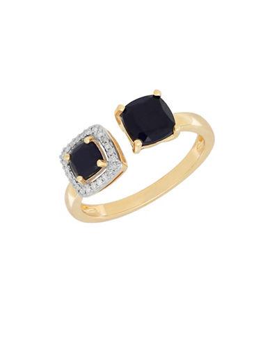 Lord & Taylor Onyx, Diamond And 14k Yellow Gold Ring