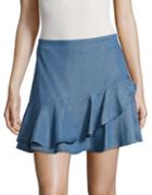 Highline Collective Ruffled Chambray Mini Skirt