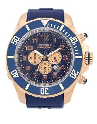 Kyboe Empire Chrono Rose Goldtone Stainless Steel Chronograph Strap Watch