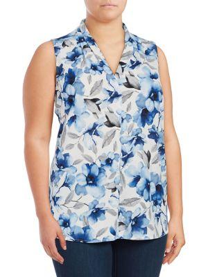 Calvin Klein Plus Printed Floral Top