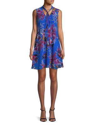 Calvin Klein Printed Sleeveless Shift Dress