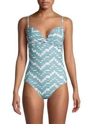 Kate Spade New York Zig-zag Printed One-piece Swimsuit