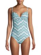 Kate Spade New York Zig-zag Printed One-piece Swimsuit