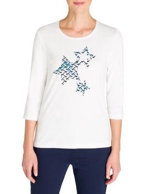 Olsen Cotton Star-print Top