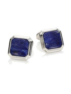David Donahue Sterling Silver & Sodalite Cuff Links