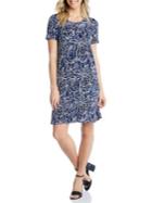 Karen Kane Block Floral Short-sleeve Shift Dress