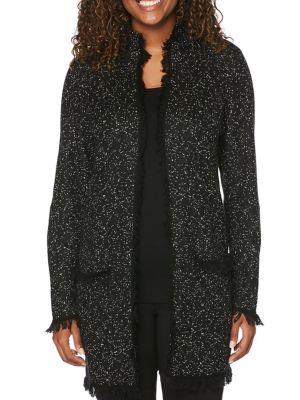 Rafaella Fringe Open Front Duster Coat