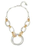 Robert Lee Morris Two-tone Wire Wrapped Circle Necklace