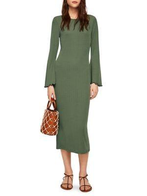 Mango Textured Midi Sheath Dress