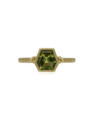 Ripka Boca Kite Shape Peridot And 14k Yellow Gold Stack Ring