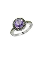 Designs Marcasite And Amethyst Halo Ring