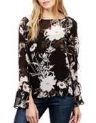 Lucky Brand Floral Flare-sleeve Blouse