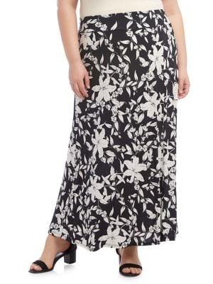 Karen Kane Plus Plus Floral Maxi Skirt