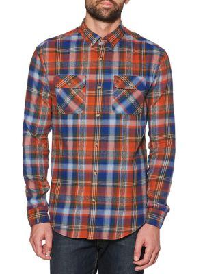 Original Penguin Twisted Yarn Flannel Button-down Shirt