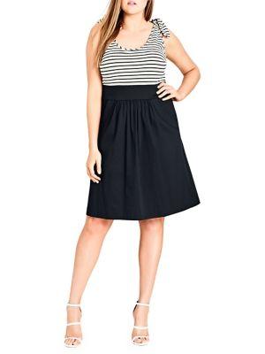 City Chic Plus Ahoy Knot Dress