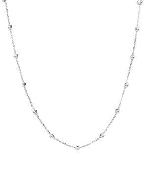 Lord & Taylor Sparkle Bead Sterling Silver Station Necklace