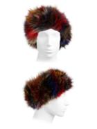 Adrienne Landau Multicolored Fox Fur Headband