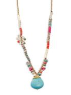 Design Lab Lord & Taylor Beaded Turquoise Pendant Necklace