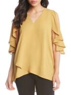 Karen Kane Ruffle Sleeve Crossover Top