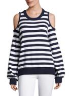 Michael Michael Kors Petite Cold-shoulder Nautical Stripe Sweater