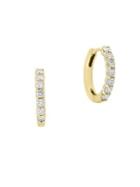 Effy 14k Yellow Gold & Diamond Hoop Earrings