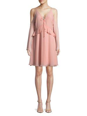 Sam Edelman Ruffled Cold-shoulder Dress