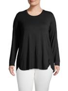 Lord & Taylor Plus Long-sleeve High-low Top